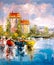 Oil Painting - Harbor View