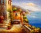 Oil Painting - Harbor View, Greece