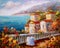 Oil Painting - Harbor View, Greece