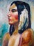 Oil Painting - Indian Lady