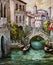 Oil Painting Outdoor Scene of Venice, Italy