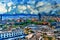 Oil painting panoramic view in Barcelona