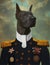 oil painting of Prince Dog background, Renaissance Dog portrait of a general, Lord, admiral, Emperor, commodore. Custom Funny Pet