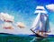 Oil Painting - Sailing Boat