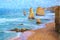 Oil Painting Style; The Twelve Apostles, Victoria, Australia