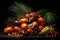 Oil palm fruits banner. Generate ai