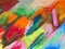 Oil pastels crayons on colorful background