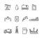 Oil and petrol industry line icon set