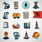 Oil and petroleum icon set, flat isolated vector illustration