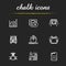 Oil and petroleum industry chalk icons set