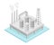 Oil or Petroleum Refinery as Industrial Process Plant with Crude Oil Production Isometric Vector Illustration