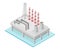 Oil or Petroleum Refinery as Industrial Process Plant with Crude Oil Production Isometric Vector Illustration
