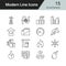 Oil and Petrolium icons. Modern line design set 15. For presenta