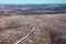 Oil pipeline on mountains, top view