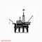 Oil platform iconfuel production logo, illustration, sign symbol for design