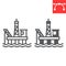 Oil platform line and glyph icon, gas rig and industry, oil platform vector icon, vector graphics, editable stroke