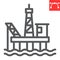 Oil platform line icon, gas rig and industry, oil platform vector icon, vector graphics, editable stroke outline sign