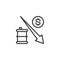 Oil price decrease line icon