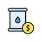 Oil price, dollar icon. Simple color with outline vector elements of economy icons for ui and ux, website or mobile application