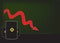 Oil price fall graph with red down arrow