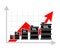 Oil price rise graph. An expanding barrel of oil. Business magazine concept