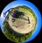 Oil producing planet aerial photo