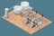 Oil Production Facilities Isometric Poster