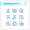 Oil production light blue icons