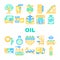 Oil Production Plant Collection Icons Set Vector