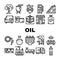 Oil Production Plant Collection Icons Set Vector