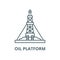 Oil production platform vector line icon, linear concept, outline sign, symbol