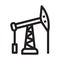 Oil production station icon in outline style on white background.