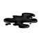 Oil puddle, slick spill cartoon art isolated. Drop stain black gas. Lequid shape in vector