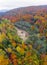 Oil pump in the autumn mountains