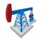 Oil pump cartoon icon