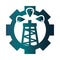Oil pump gear work trade crisis economy, oil price crash gradient style icon
