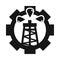 Oil pump gear work trade crisis economy, oil price crash silhouette style icon