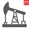 Oil pump glyph icon, industry and pump jack, oil rig vector icon, vector graphics, editable stroke solid sign, eps 10.