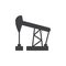 Oil pump jack icon vector, filled flat sign, solid pictogram isolated on white