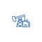 Oil pump jack line icon concept. Oil pump jack flat  vector symbol, sign, outline illustration.