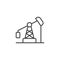 Oil pump, mining line vector icon, Graphic design