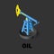 Oil pump. Oil production isometric icon. Stock vector illustration on a dark background