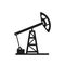 Oil pumpjack icon. oil industry, fuel technology production and oil field symbol