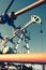 Oil pumpjack, industrial equipment. Rocking machines for power generation. Extraction of oil.