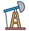 Oil pumpjack, oil well Isolated Vector Icon can be easily modified or edit