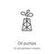 oil pumps icon vector from oil and petroleum industry collection. Thin line oil pumps outline icon vector illustration. Linear