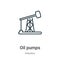 Oil pumps outline vector icon. Thin line black oil pumps icon, flat vector simple element illustration from editable industry