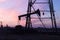 Oil pumps and sunset