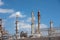 Oil refiner cloud blue sky Corpus Christi, Texas, USA