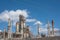 Oil refiner cloud blue sky Corpus Christi, Texas, USA